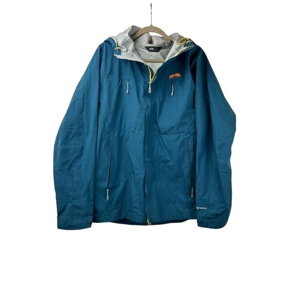 GoLite Men's Size Large Polartec Jacket Blue/Gray Full Zip Windbreaker Hooded - Picture 6 of 16